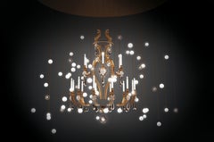 Contemporary ‘Le Merveilleux Bronze’ Chandelier in Bronze, Rock Cristal, Glass