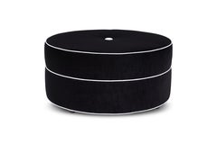 Contemporary Lea Round Ottoman Handcrafted by James by Jimmy Delaurentis