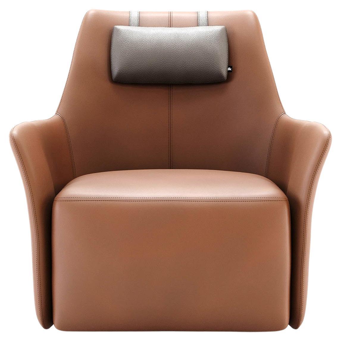Fauteuil en cuir Contemporary avec dossier haut et base pivotante