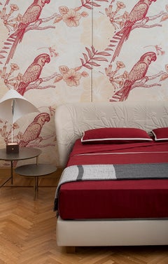 "Jungle Dreams" Contemporary Leather Bed, Handmade in Italy, Customizable