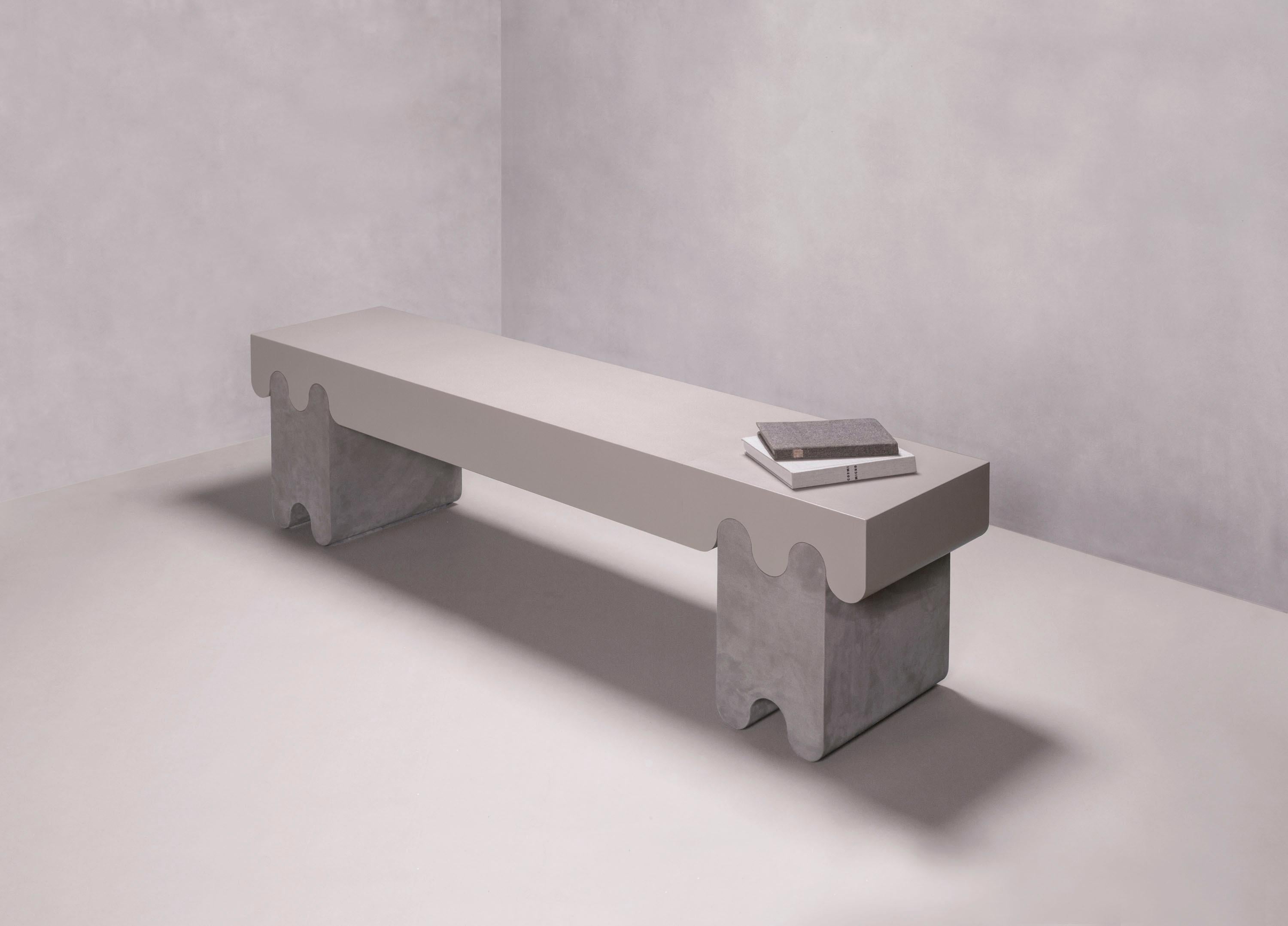 Contemporary Leather Bench, Ossicle N. 2 by Francesco Balzano for Giobagnara In New Condition For Sale In Warsaw, PL
