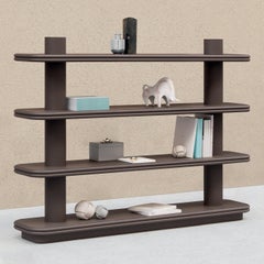 Contemporary Leather Bookcase Scala by Stephane Parmentier for Giobagnara