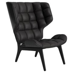 Contemporary Leather Chair 'Mammoth' by Norr11, Black Oak, Anthranzite