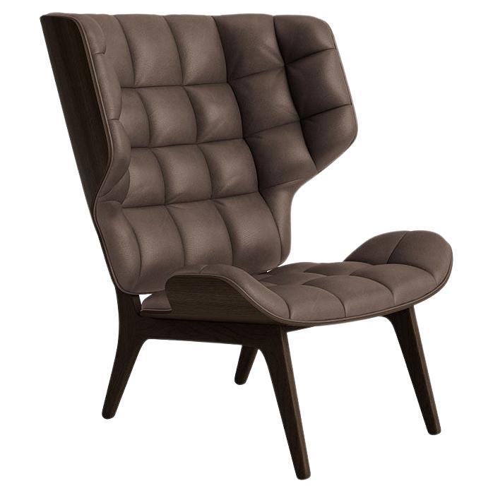 Contemporary Leather Chair 'Mammoth' by Norr11, Dark Smoked Oak For Sale