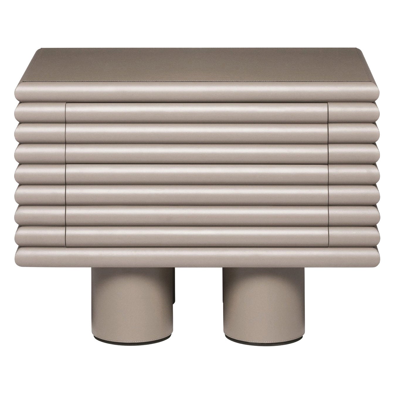 Contemporary Leather Chest of drawers Scala, Stephane Parmentier for Giobagnara