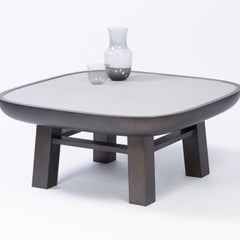 Contemporary Leather Coffee Table, Olympia, Stephane Parmentier for Giobagnara
