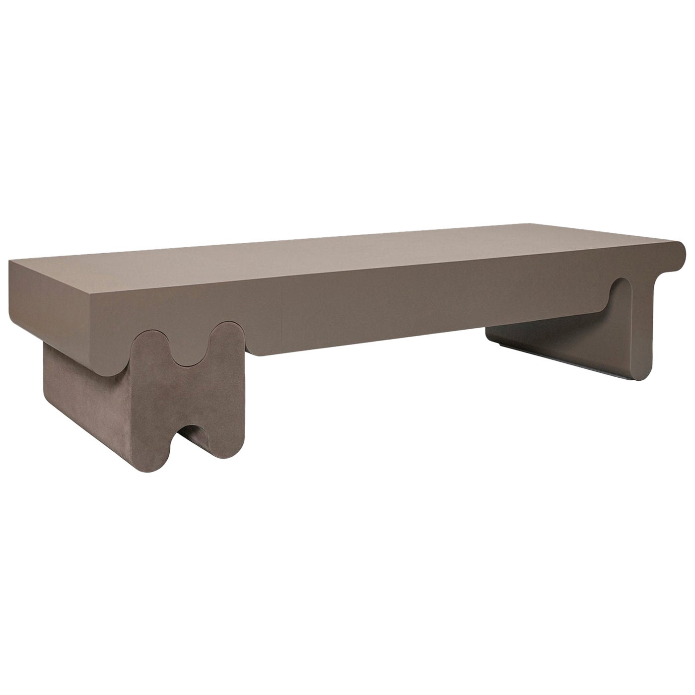 Table basse contemporaine en cuir Ossicle de Francesco Balzano pour Giobagnara en vente