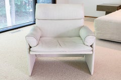 Chaise longue contemporaine en cuir et ottoman par Gianni Offredi pour Saporiti Italie