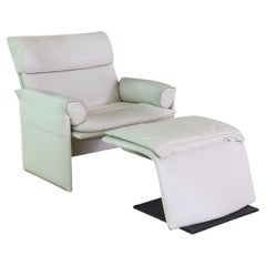 Contemporary Leather Lounge Chair & Ottoman von Gianni Offredi für Saporiti Italien