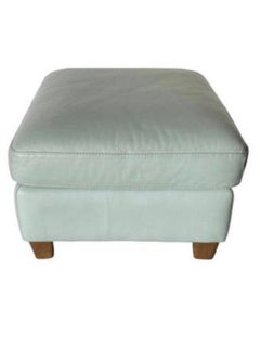 Contemporary Leather Ottoman in Seafoam Green