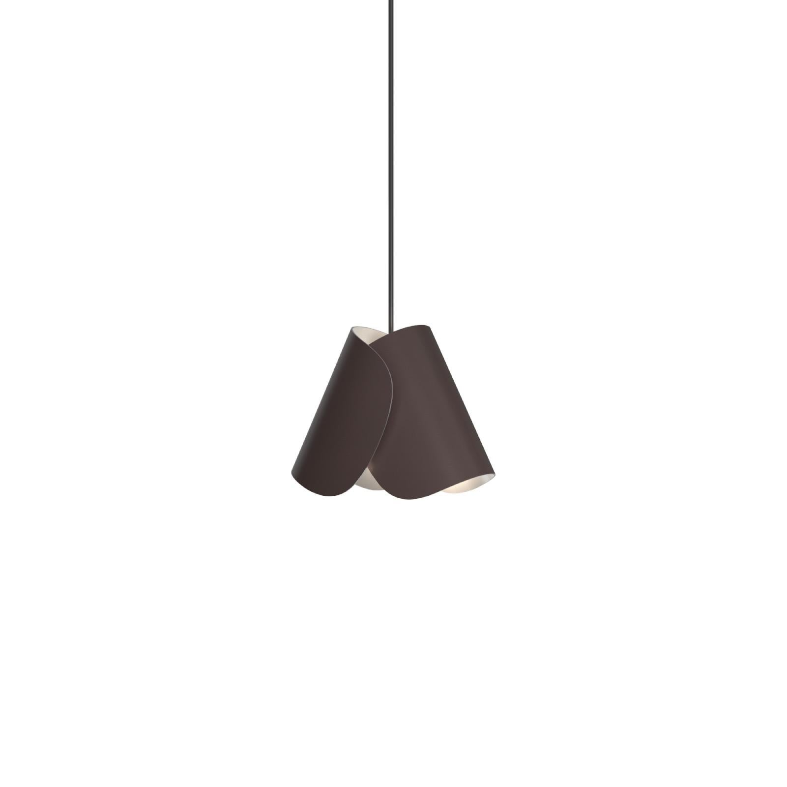 Contemporary Leather Pendant Lamp 'Flip' by Sebastian Herkner x AGO, Brown  For Sale 1