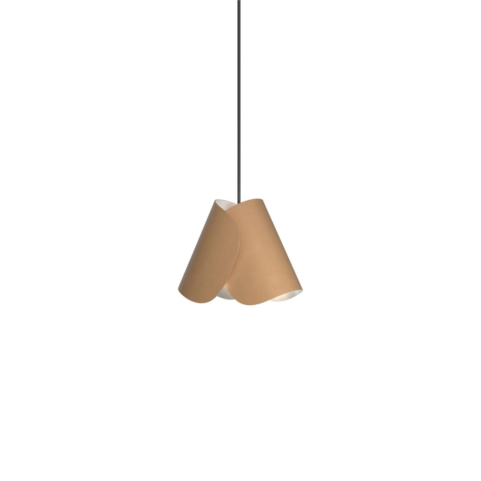 Contemporary Leather Pendant Lamp 'Flip' by Sebastian Herkner x AGO, Brown  For Sale 3
