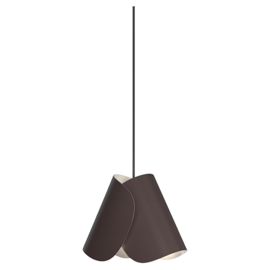 Contemporary Leather Pendant Lamp 'Flip' by Sebastian Herkner x AGO, Brown 