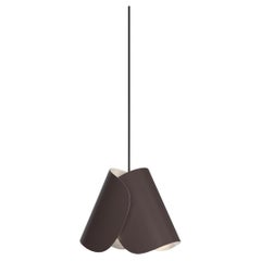 Contemporary Leather Pendant Lamp 'Flip' by Sebastian Herkner x AGO, Brown 