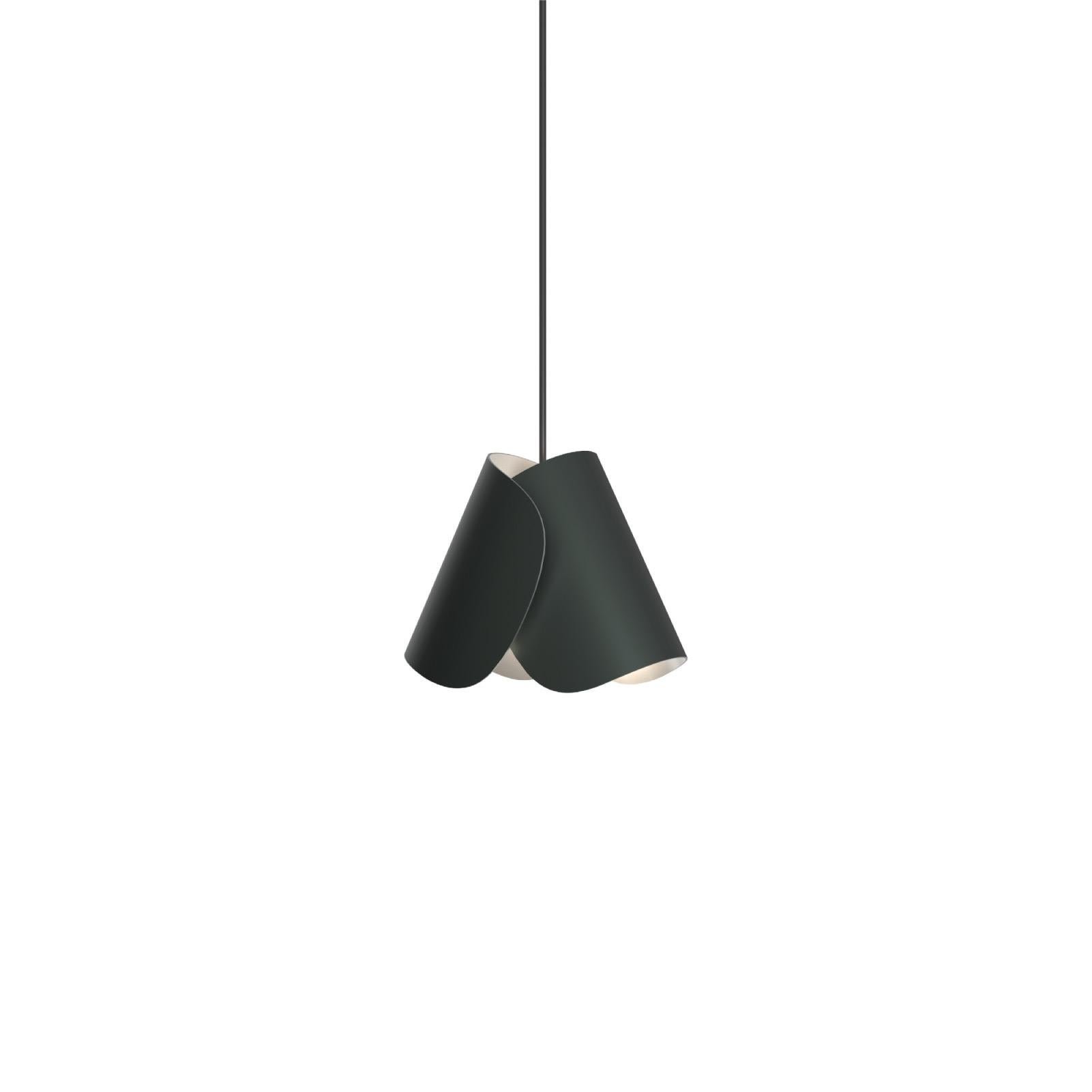 Aluminum Contemporary Leather Pendant Lamp 'Flip' by Sebastian Herkner x AGO, Green For Sale