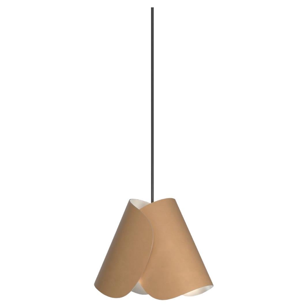 Lampe à suspension contemporaine en cuir 'Flip' de Sebastian Herkner x AGO, Natural 