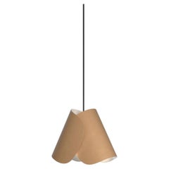 Contemporary Leather Pendant Lamp 'Flip' by Sebastian Herkner x AGO, Natural
