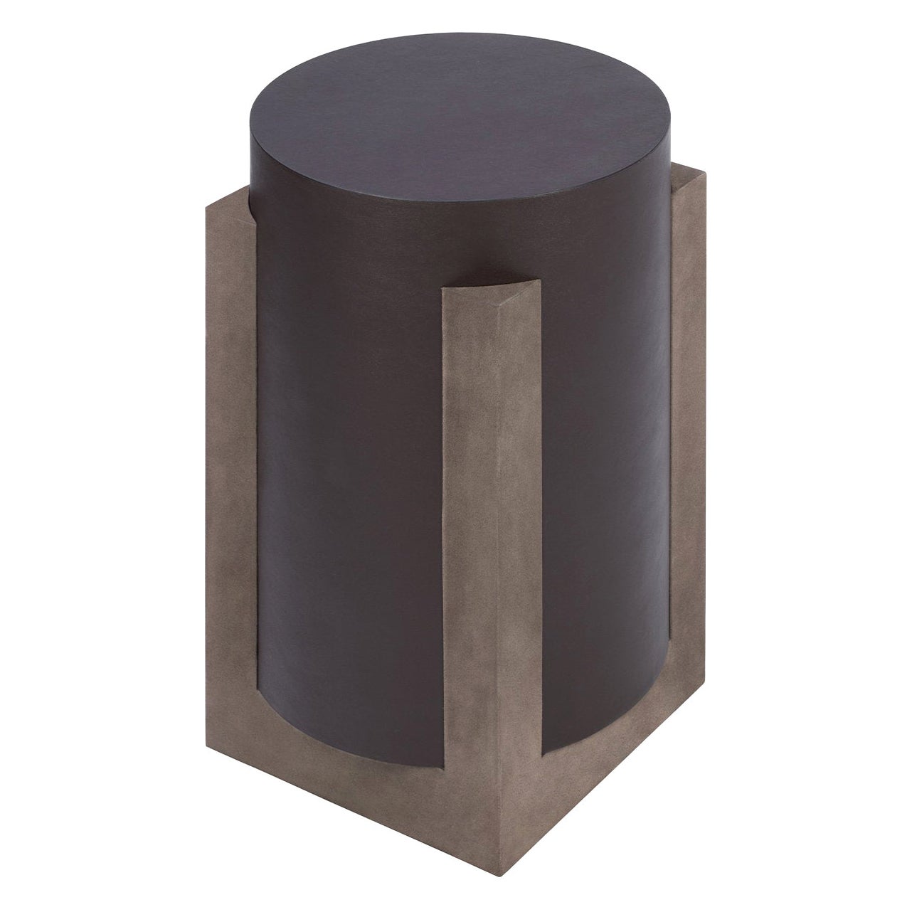 Contemporary Leather Side Table, Palazzo by Stephane Parmentier for Giobagnara For Sale