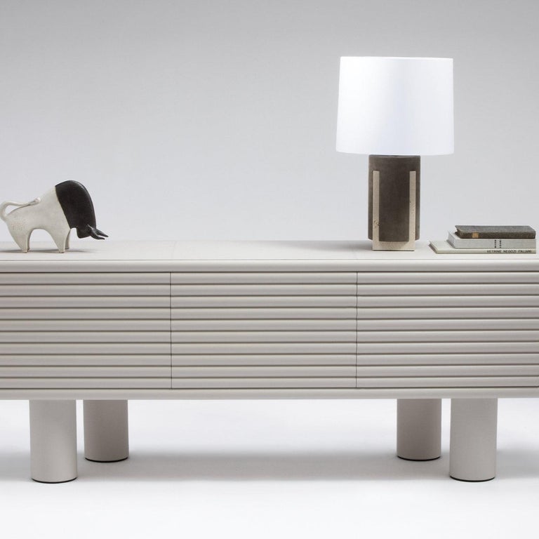 Modern Contemporary Leather Sideboard Scala by Stephane Parmentier for Giobagnara For Sale