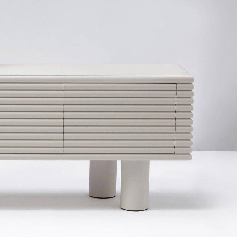 Italian Contemporary Leather Sideboard Scala by Stephane Parmentier for Giobagnara For Sale