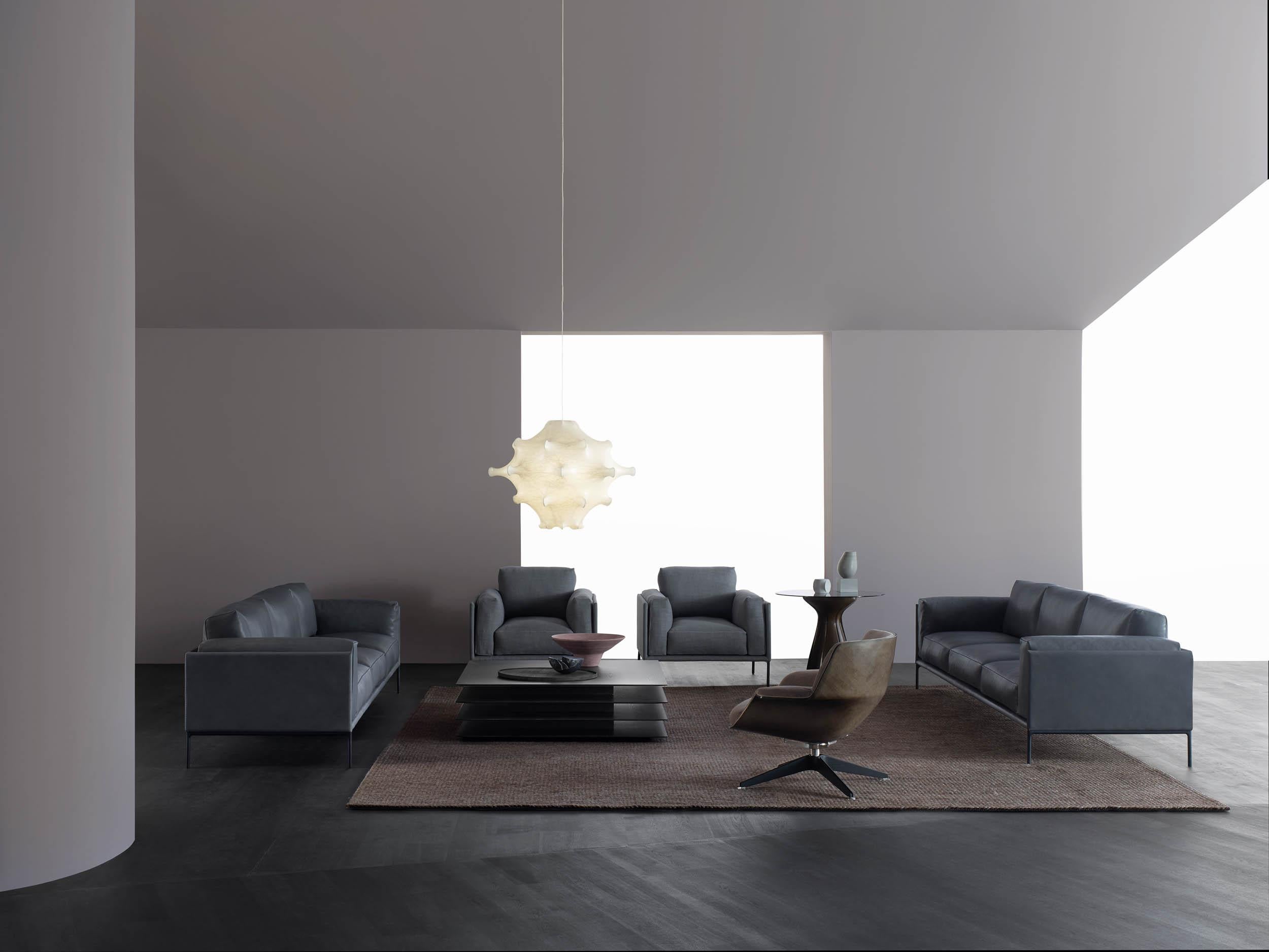 Italian Contemporary Leather Sofa 'Giorgio' by Amura Lab, Daino 02 For Sale