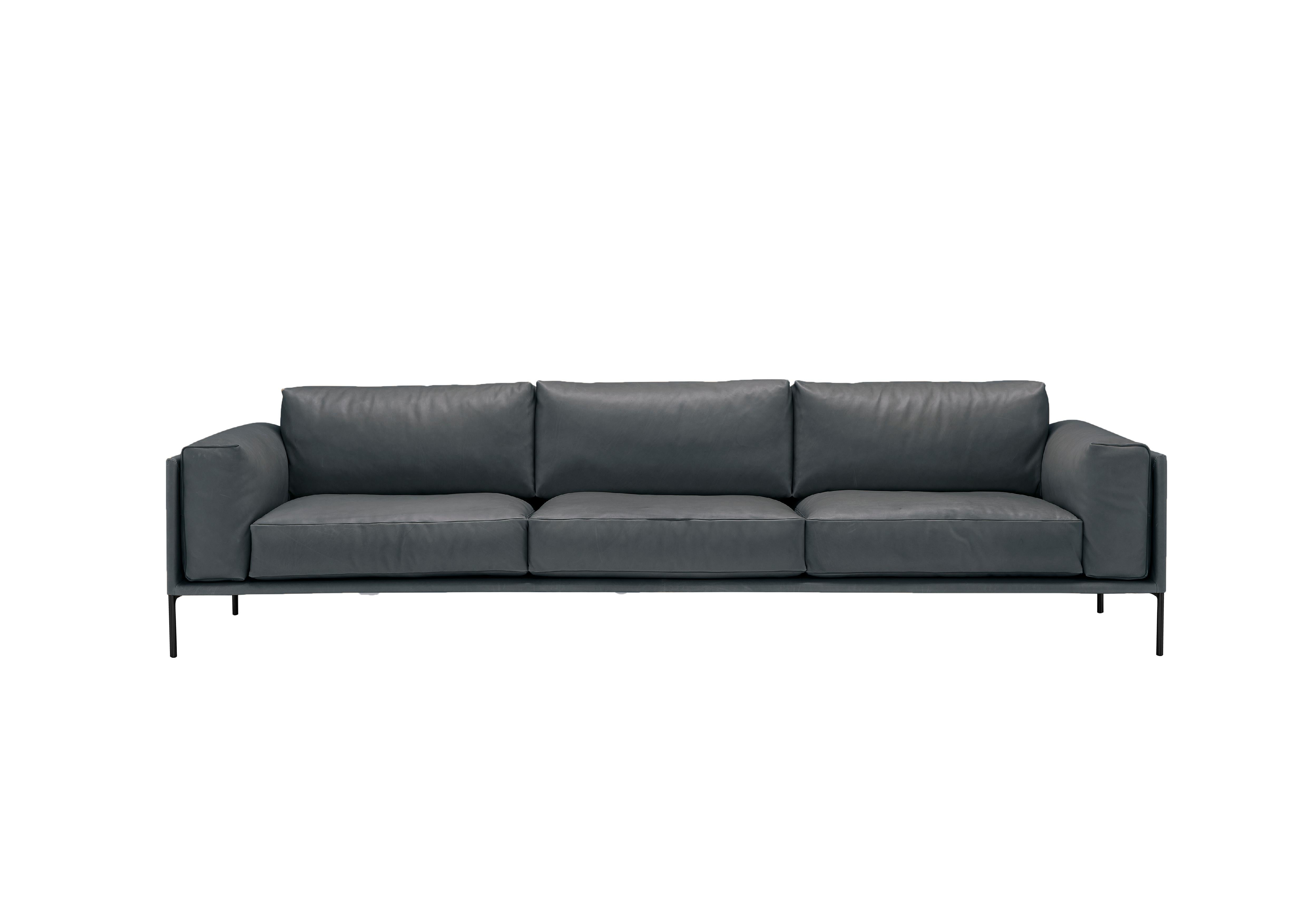 Contemporary Leather Sofa 'Giorgio' by Amura Lab, Daino 02 For Sale 2