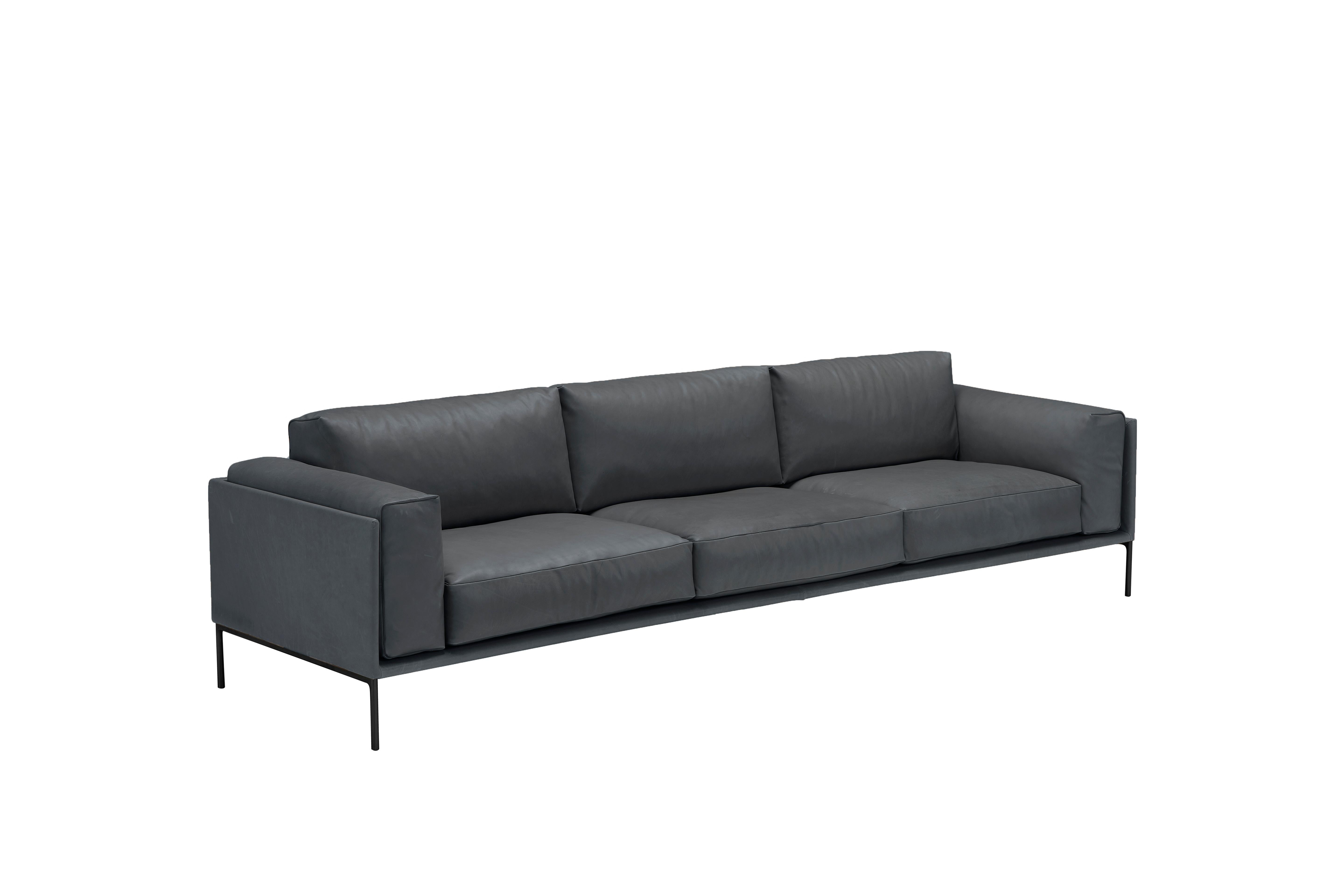 Contemporary Leather Sofa 'Giorgio' by Amura Lab, Daino 02 For Sale 3
