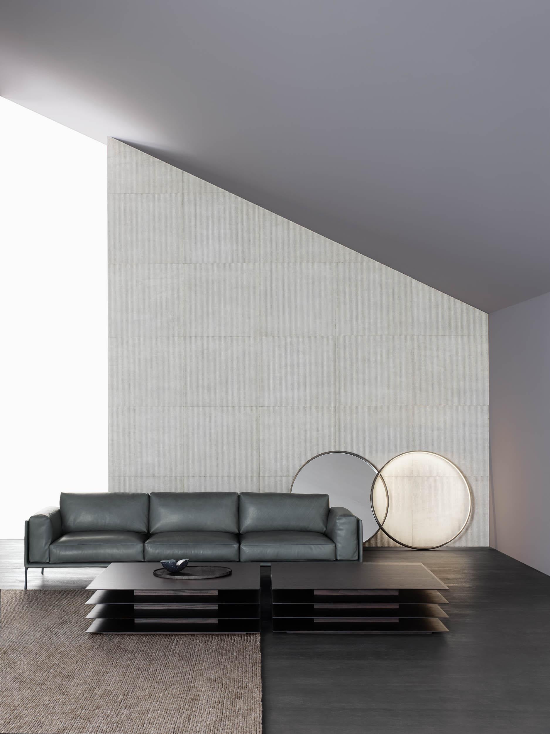 Sofa Giorgio by Amura Lab 
Designer: Emanuel Gargano

Configuration: 421P
Model shown: Leather - Daino 04

“Perfect synthesis of form and function, comfort” A rigid and regular shell, welcomes soft and enveloping seats and backs. Giorgio has the
