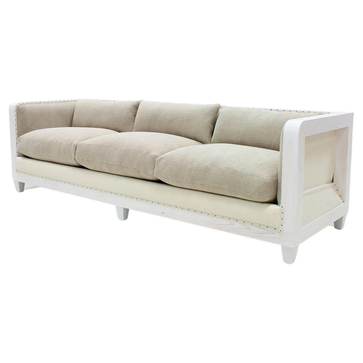 Contemporary Leather Sofa in Deconstructed Design For Sale