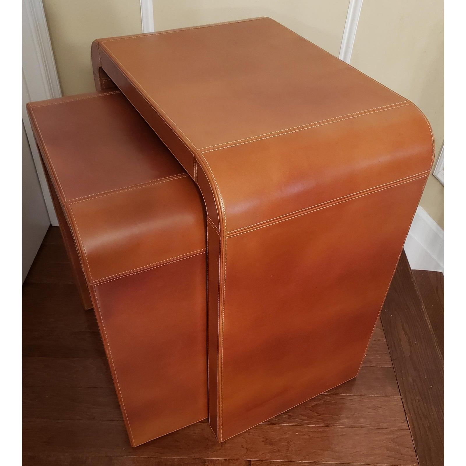 leather nesting tables