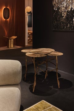 Contemporary Leaves Bronze Pedestal Table by Clotilde Ancarani, Belgium