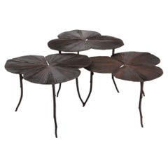 Contemporary Leaves Bronze Set of Nesting Tables by Clotilde Ancarani, Belgium