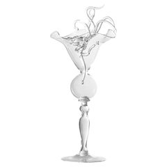 Contemporary Leggerezza Hand-Blown Glass Sculptural Octopus Goblet #02