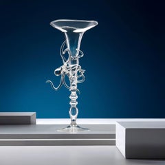 Contemporary Leggerezza Octopus Hand-Blown Glass Sculptural Octopus Goblet #06