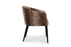 Contemporary Leopard Dining Chair with Black Legs Utopía