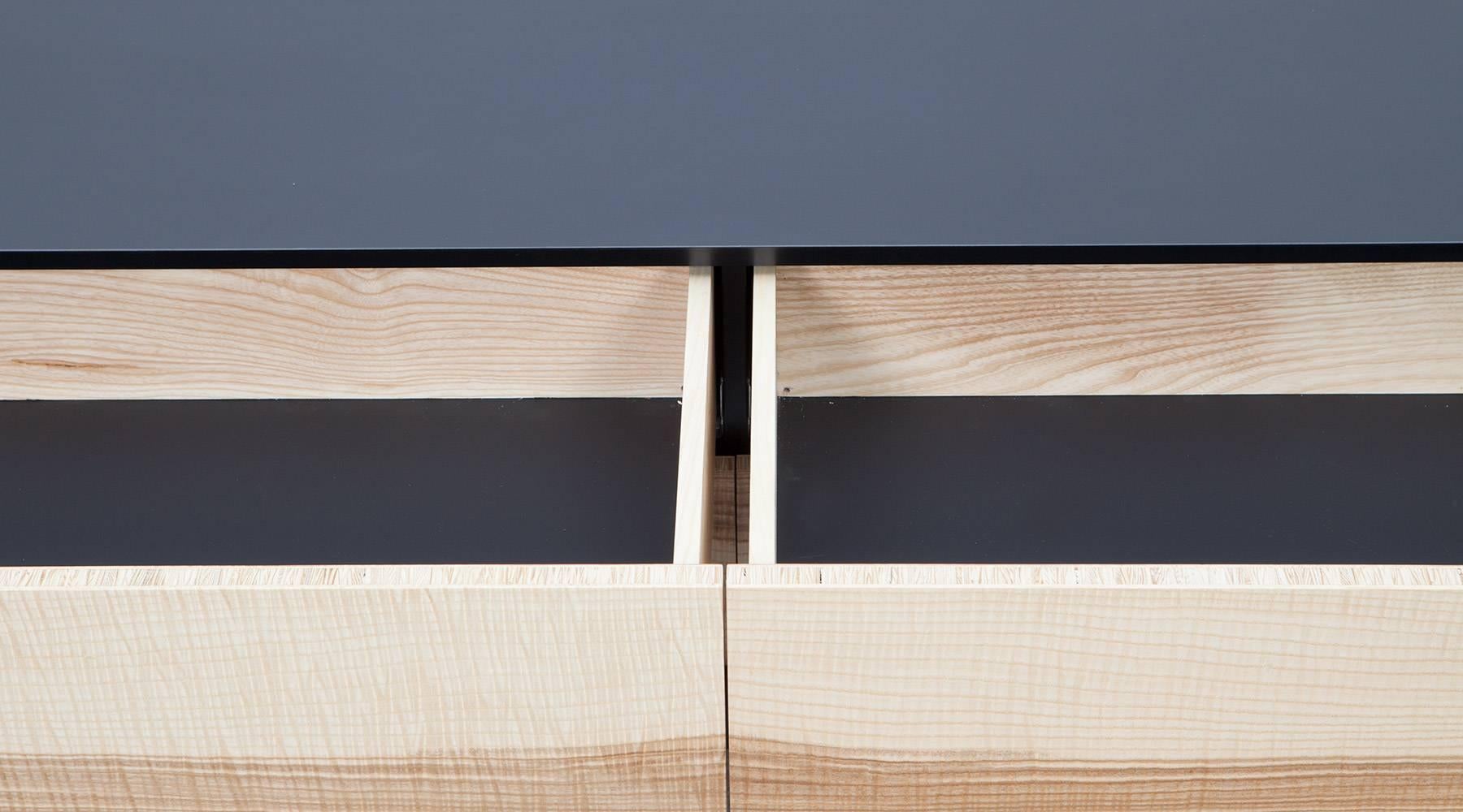 Veneer Contemporary Light Ash Sideboard by Johannes Hock For Sale