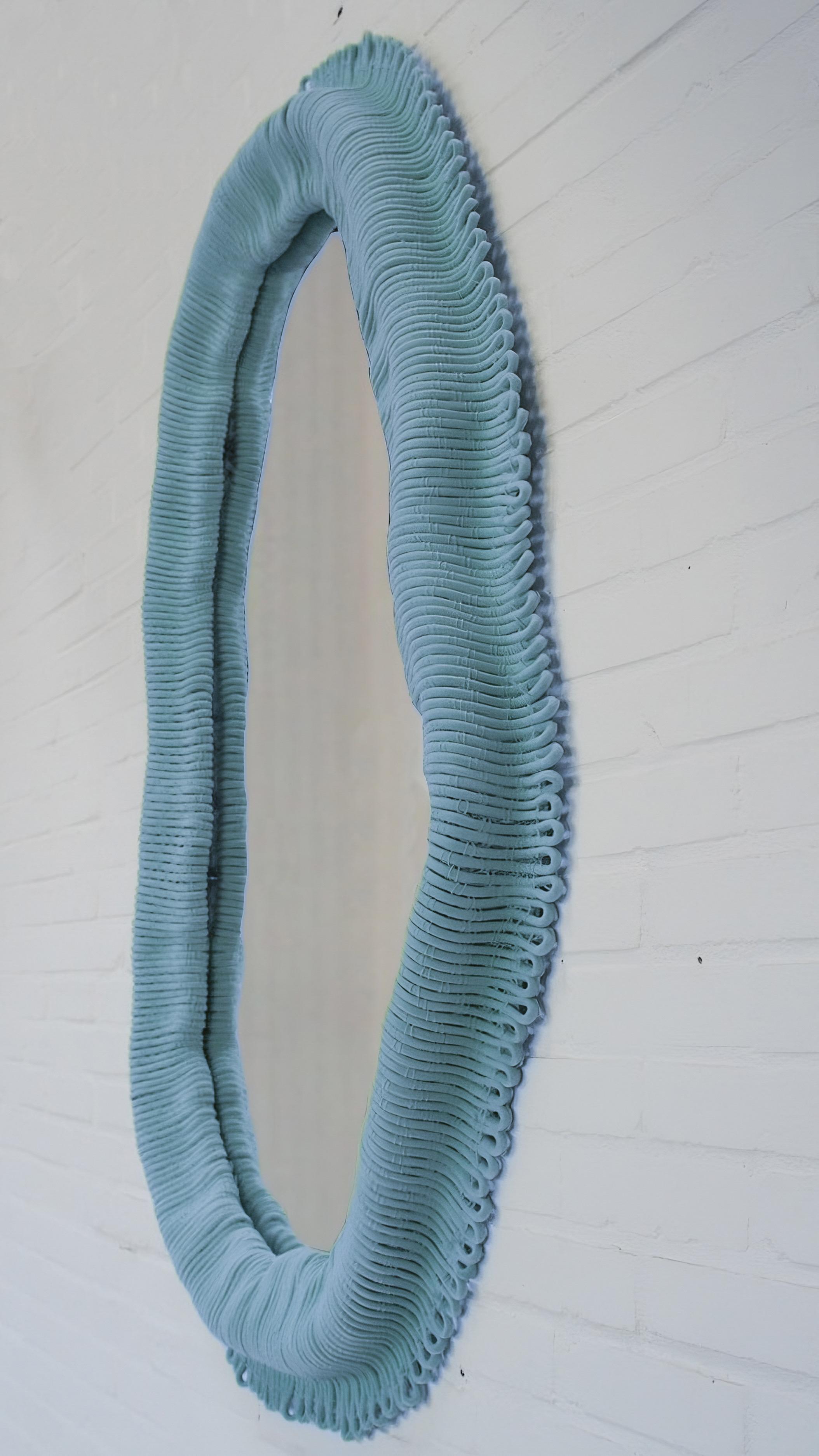 Dutch Contemporary Light blue (customizable) Wall Mirror Cynarina by Sarah Roseman For Sale