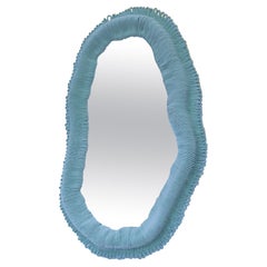 Contemporary Light blue (customizable) Wall Mirror Cynarina by Sarah Roseman
