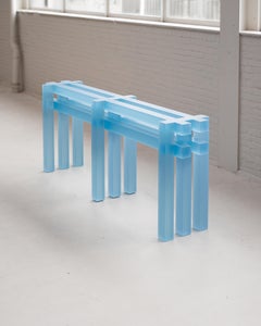 Contemporary Light blue Resin Traculid Console by Laurids Gallée
