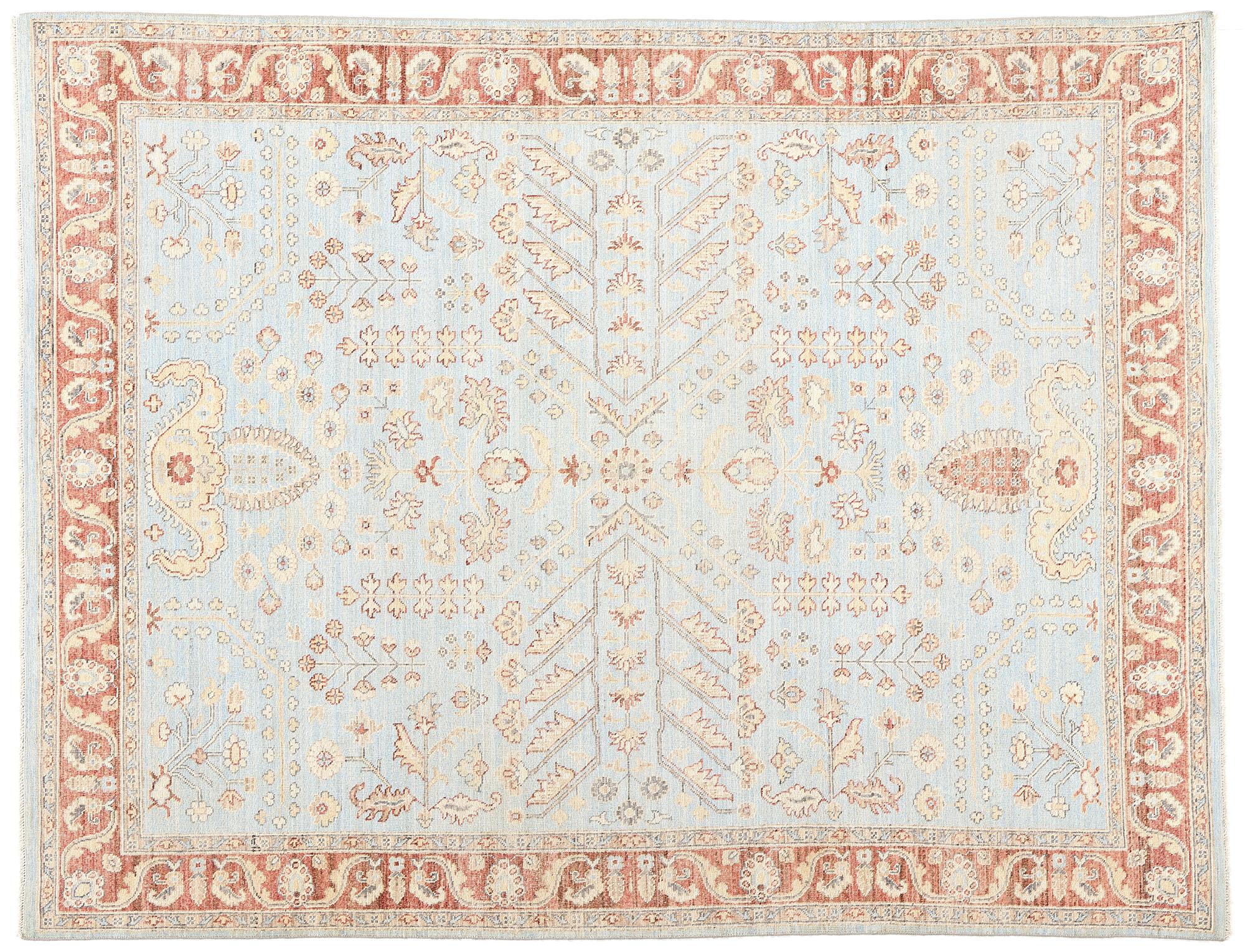 Contemporary Light Blue Sultanabad Rug with Tree of Life Design For Sale 3