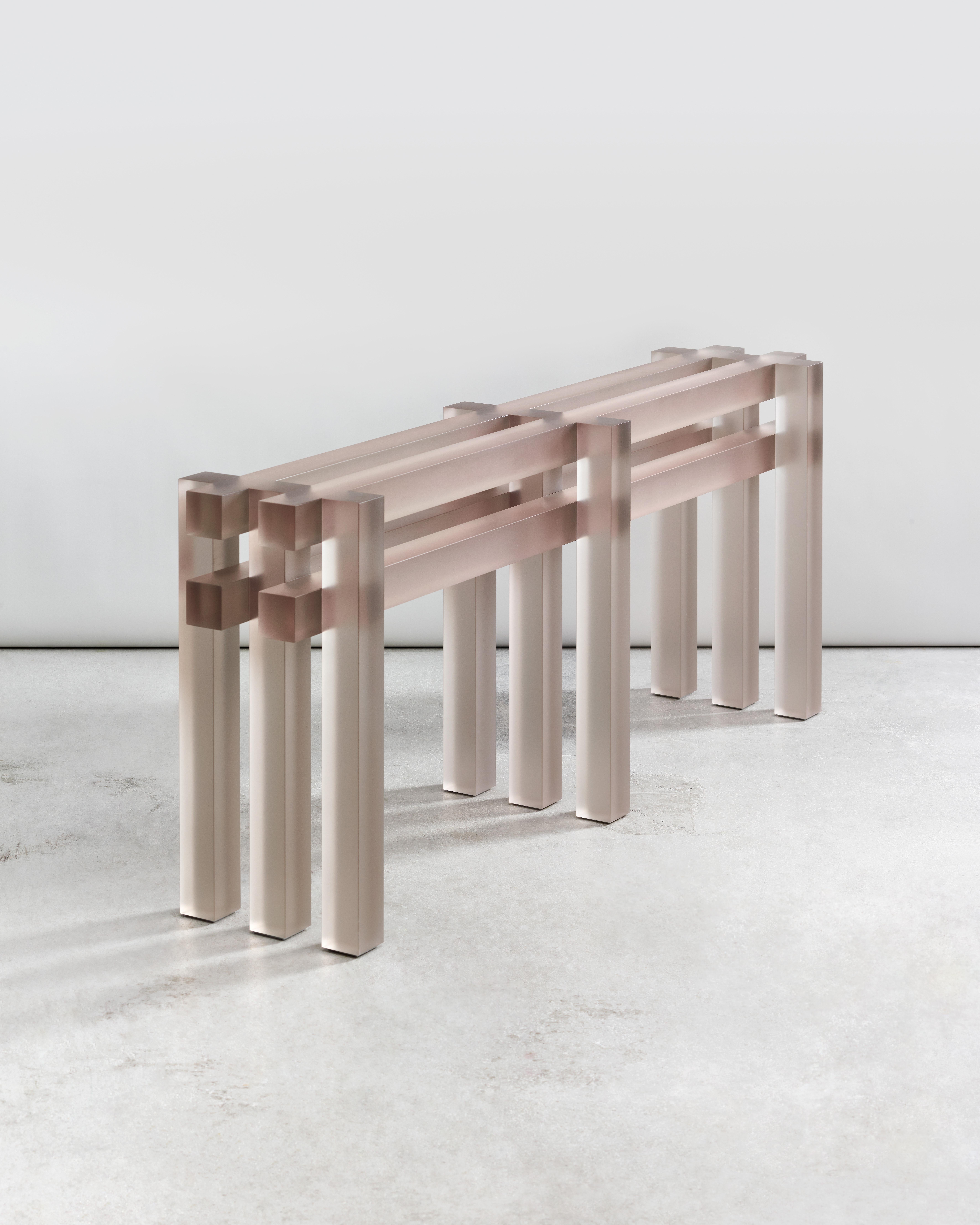 Dutch Contemporary Light brown Resin Traculid Console by Laurids Gallée For Sale