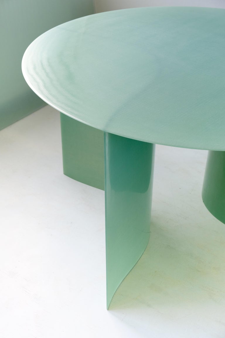 Contemporary Light Green Fiberglass, New Wave Dining Table 115 D, by Lukas Cober For Sale at 1stDibs