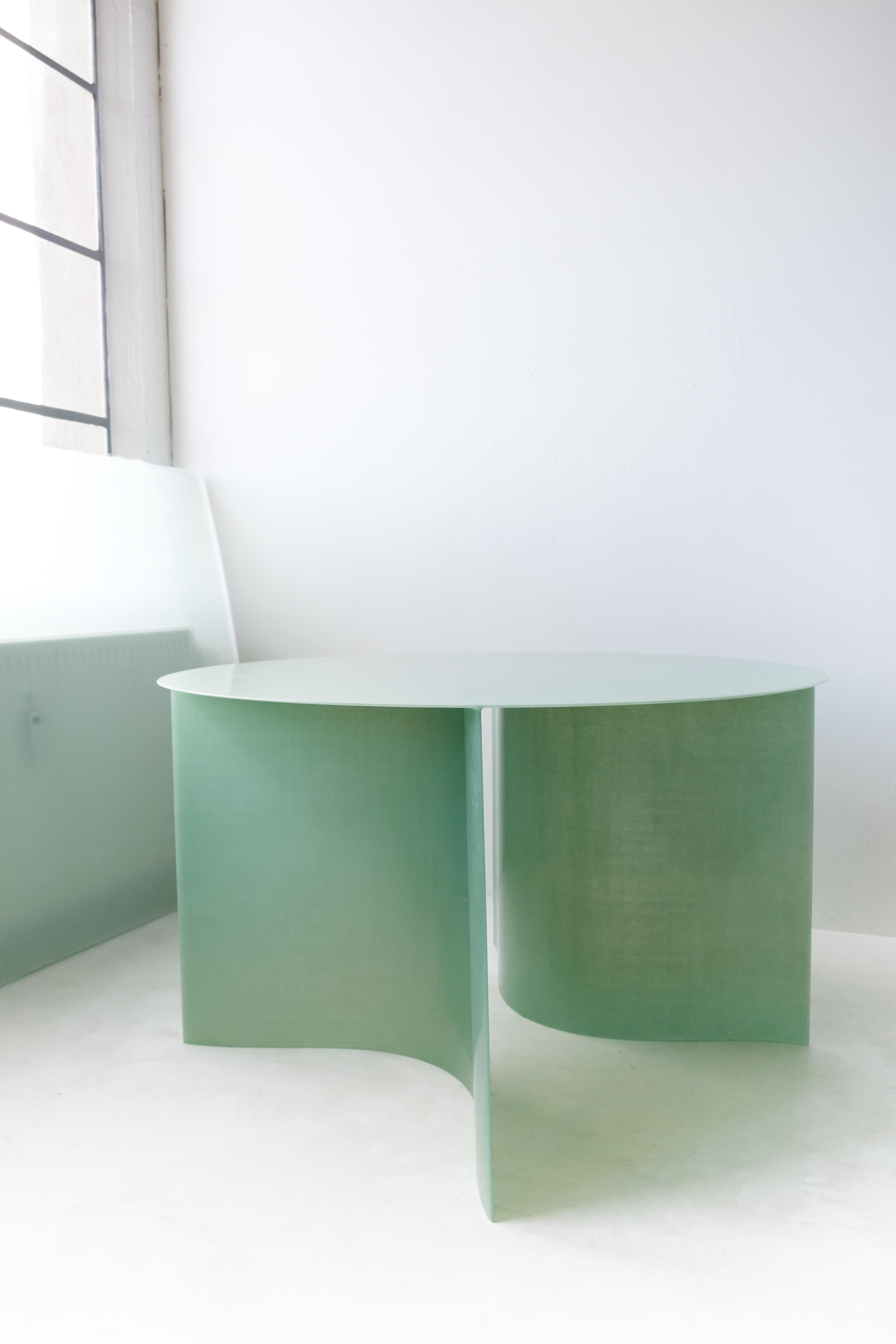 Dutch Contemporary Light Green Fiberglass, New Wave Dining Table 150 D, by Lukas Cober