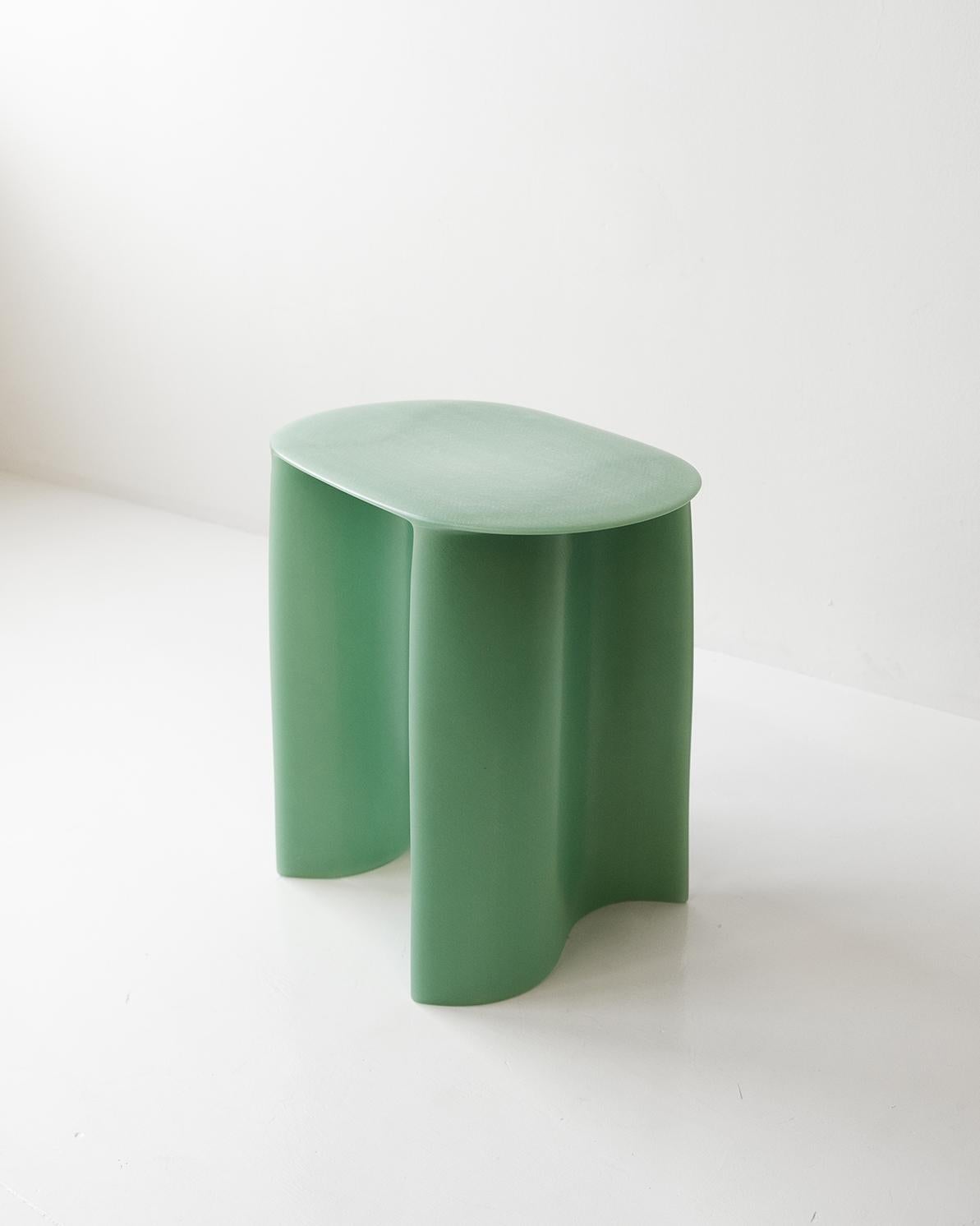Contemporary light green Fiberglass, New Wave Side Table, by Lukas Cober In New Condition For Sale In 1204, CH