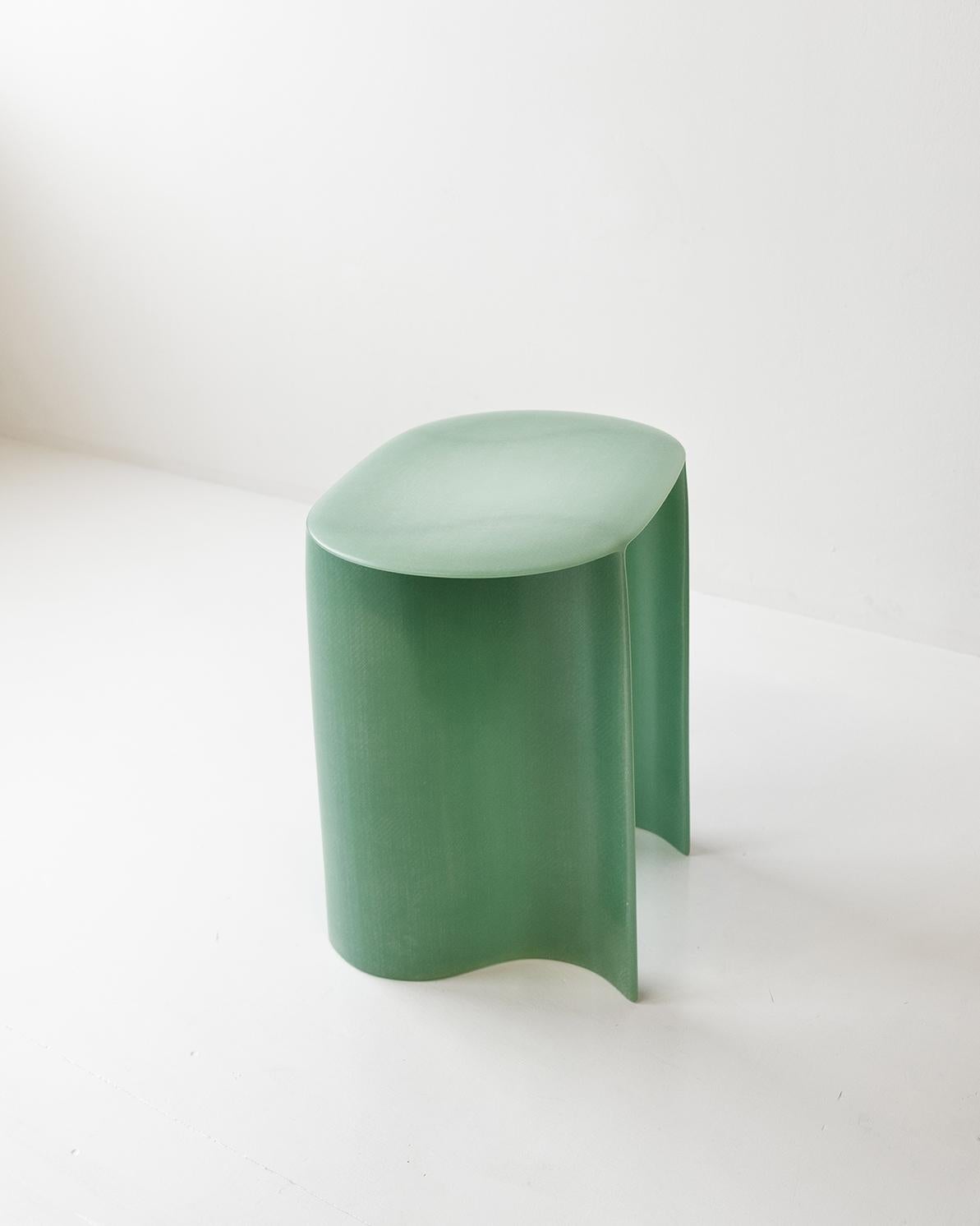 Resin Contemporary light green Fiberglass, New Wave Side Table, by Lukas Cober