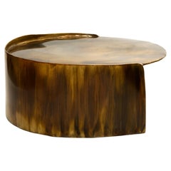 Contemporary Light Patinated Brass Calle Coffee Table with organic shape