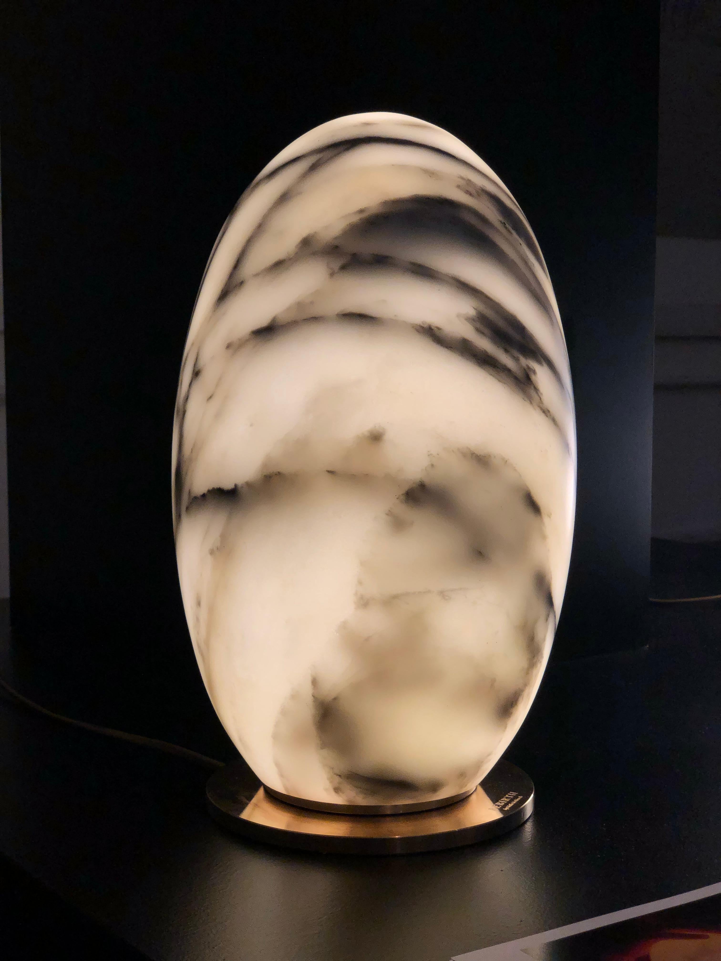 Modern Contemporary Light Sculpture Rebirth in Arabescato Marble For Sale