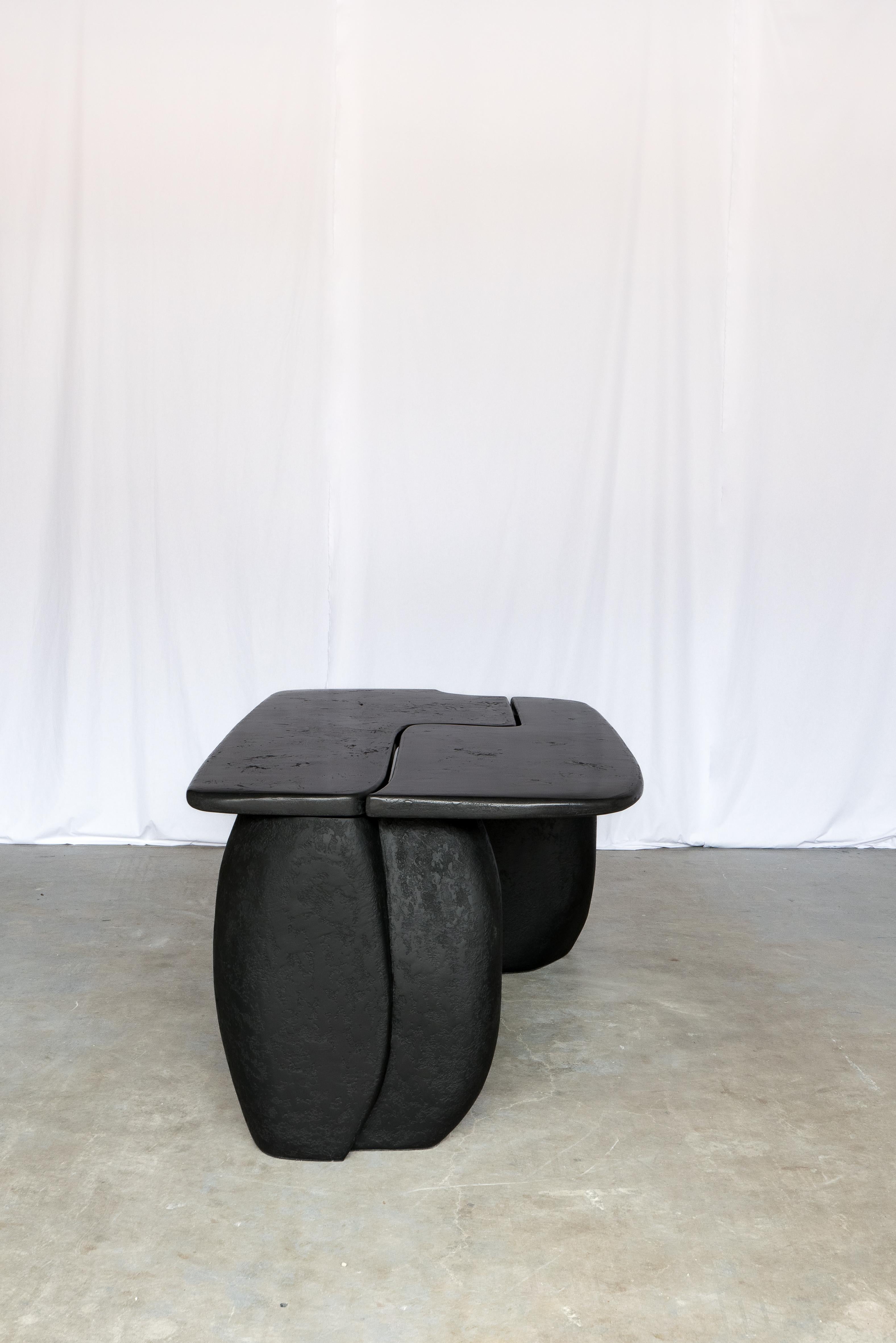 Bohemian Contemporary Ligna black desk by Armand & Francine For Sale
