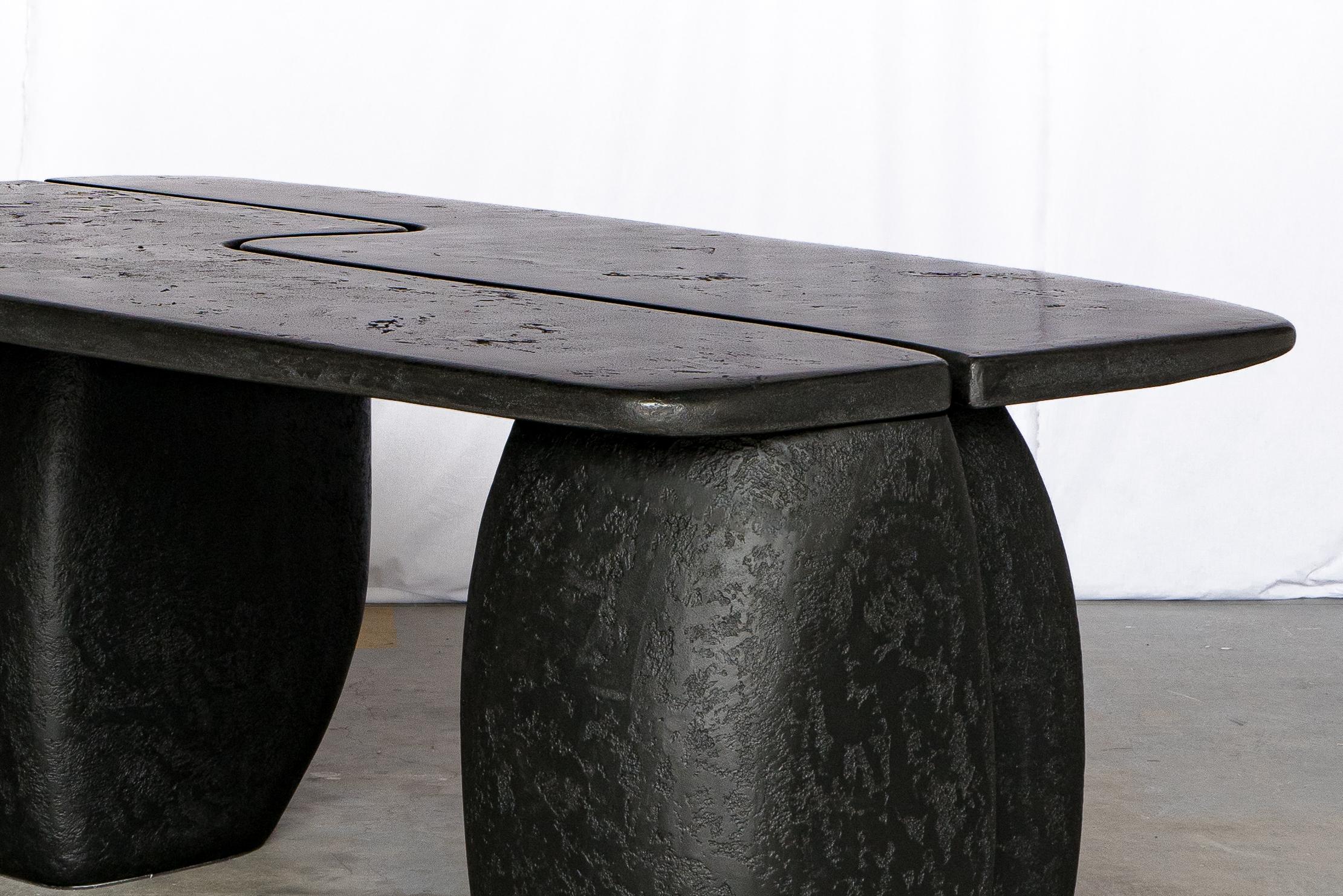 Belgian Contemporary Ligna black desk by Armand & Francine For Sale