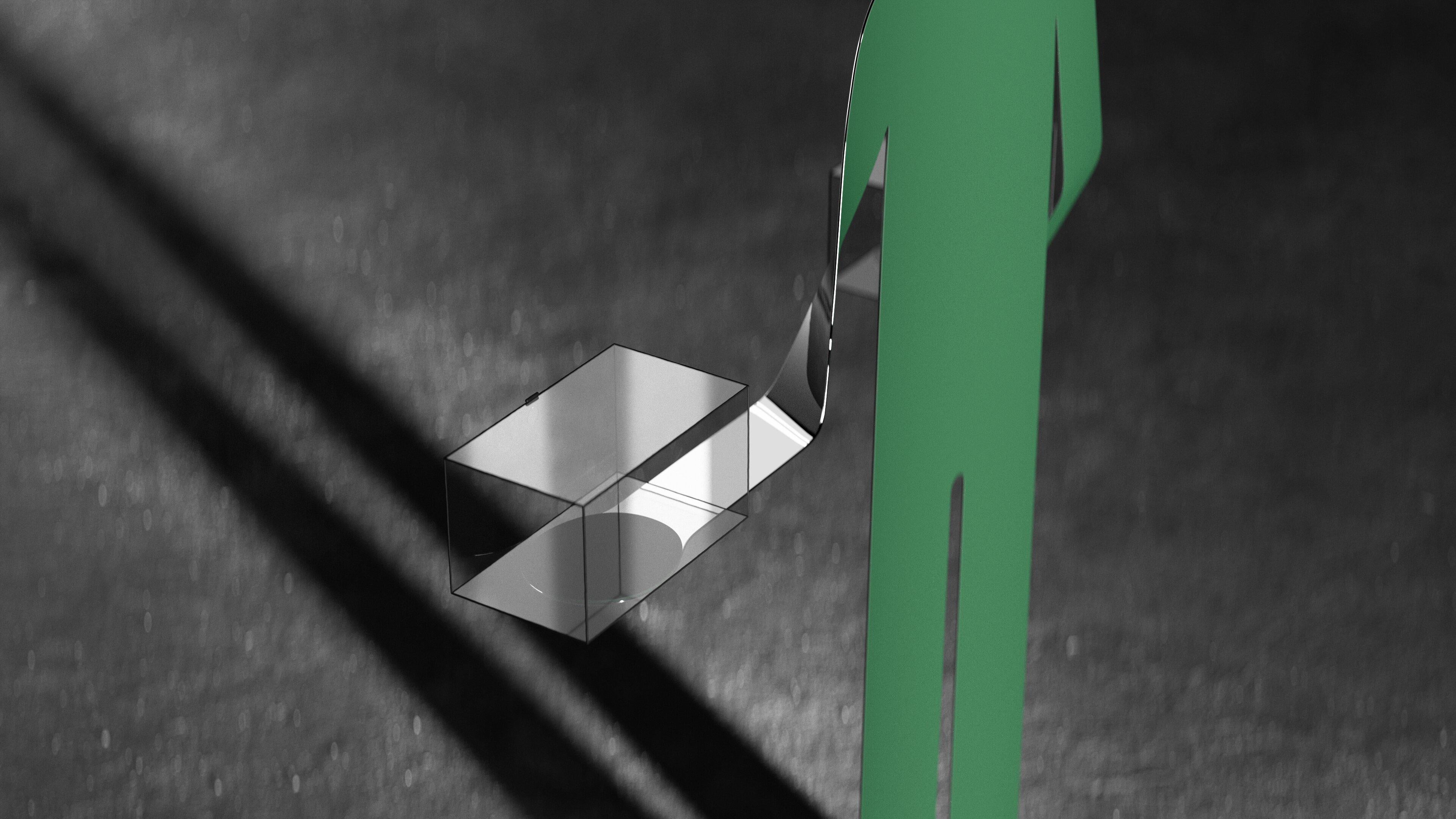 Miroir contemporain à édition limitée de 180 cm Two Green Guys par Taras Yoom en vente 1
